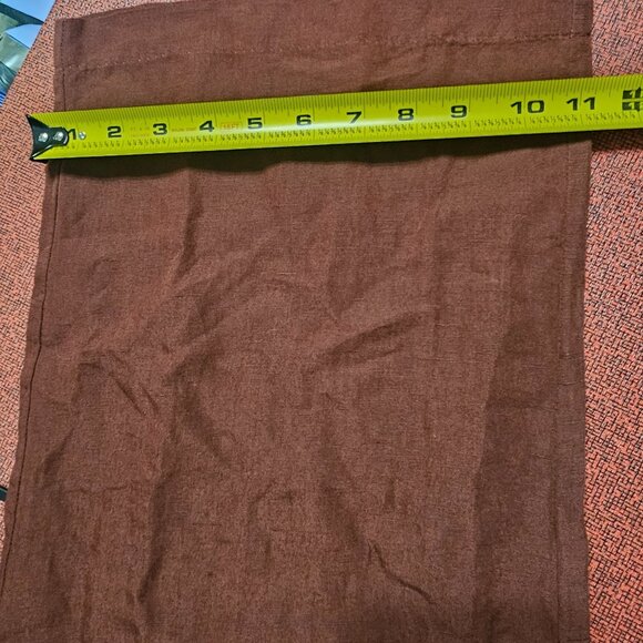 H&M Linen Wide-Leg Pants L Pull On Burgundy High Waist Coastal Lagenlook Scandi - Picture 12 of 12